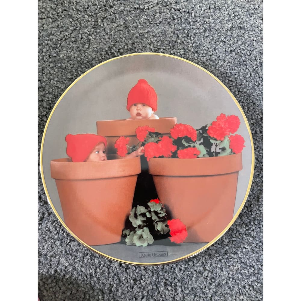 Anne geddes āterracotta pot babiesā collector plate - 1995 limited edition - decorative plates habit product