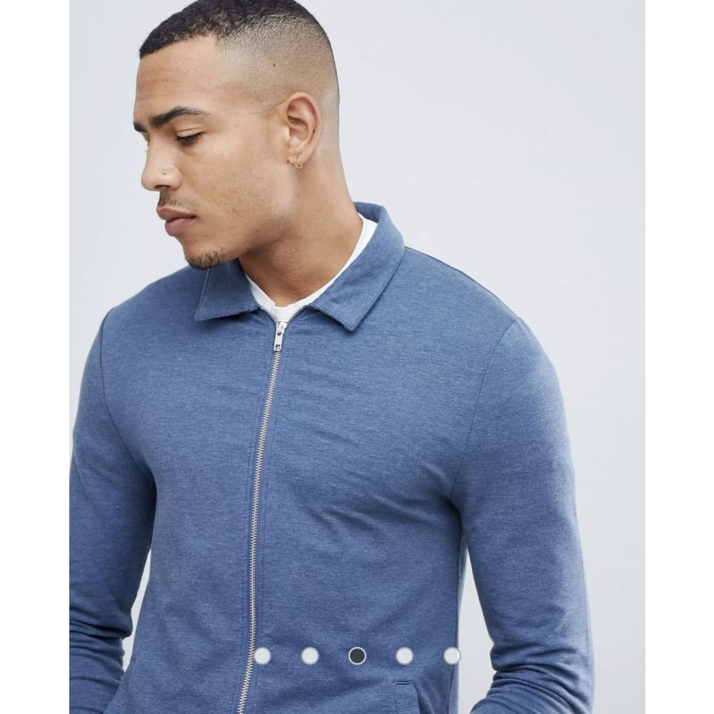 Asos design tall muscle jersey harrington jacket – size s | brand new in dark denim marl - coats & jackets clothing &
