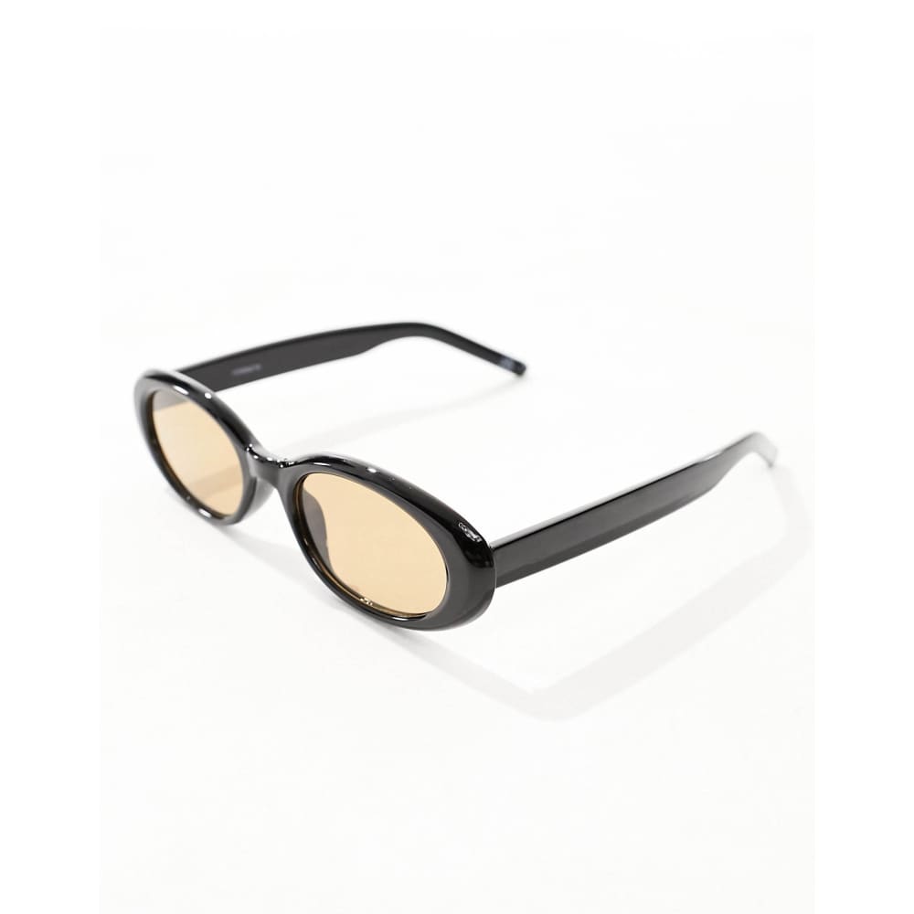 Asos design bevel oval sunglasses in black with brown lens - sunglasses accessories women’s apparel