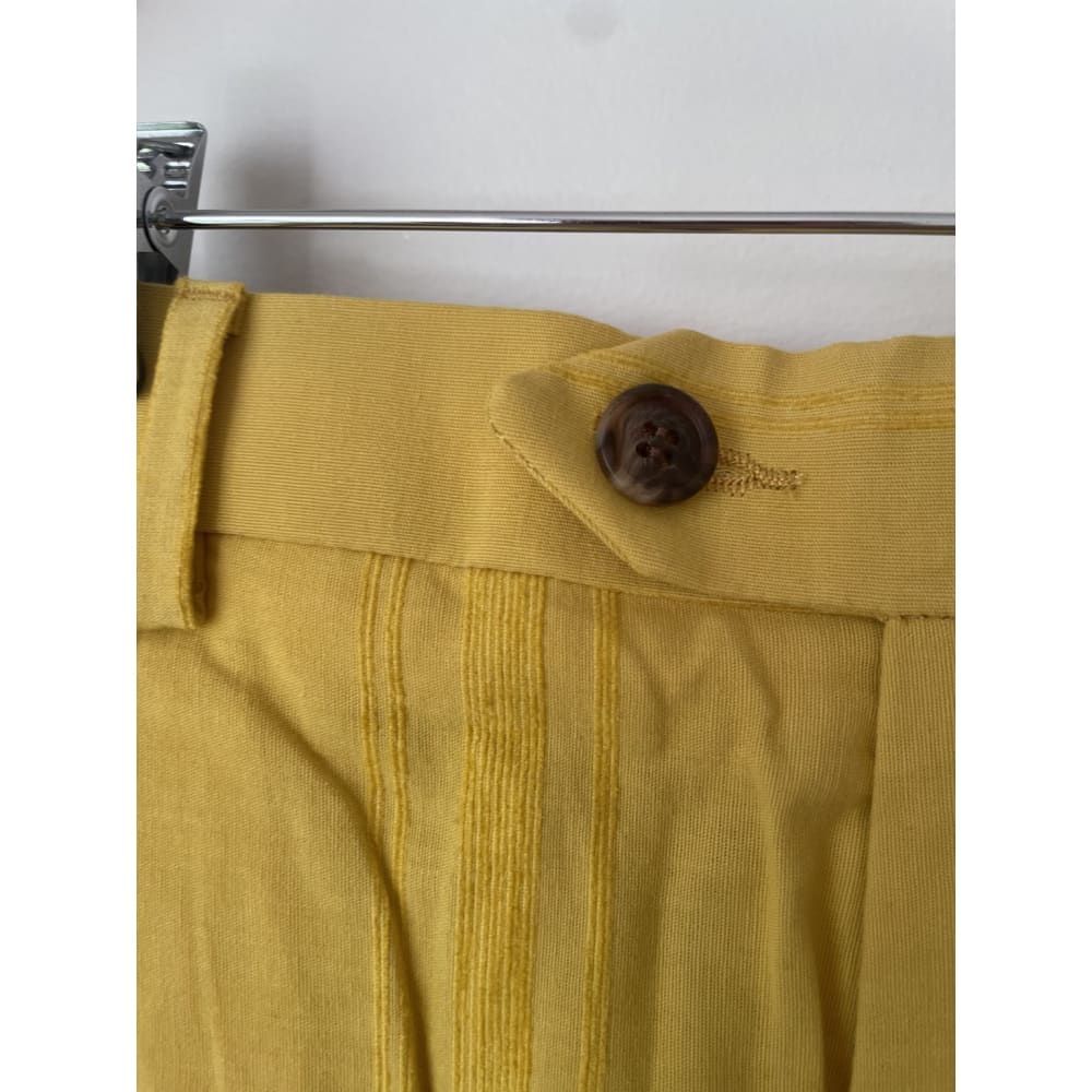 Asos design w32 cotton/viscose pin stripe mustard shorts - shorts bottom - clothing & fashion - shorts women’s apparel