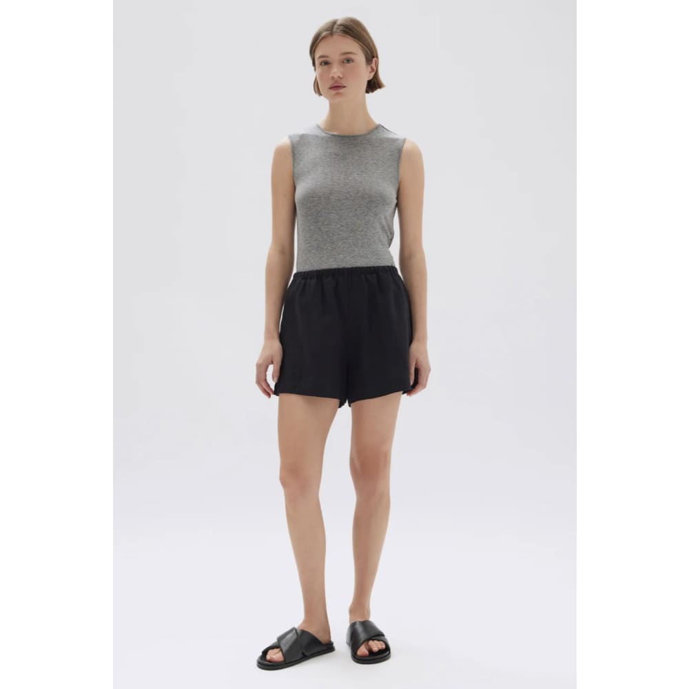 Bnwt assembly label size 6 stella linen short rrp $95 - black - shorts bottom - clothing & fashion - shorts womenâs