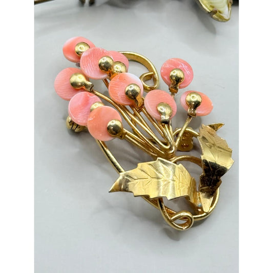 Vintage set of 3 brooches & 1x hat pin - brooches & lapel pins crafts