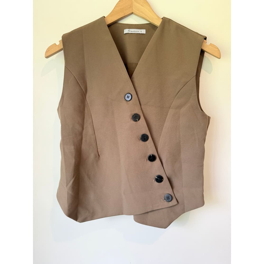 Ael amyenjoylife size s asymmetrical button vest - vests top women’s apparel