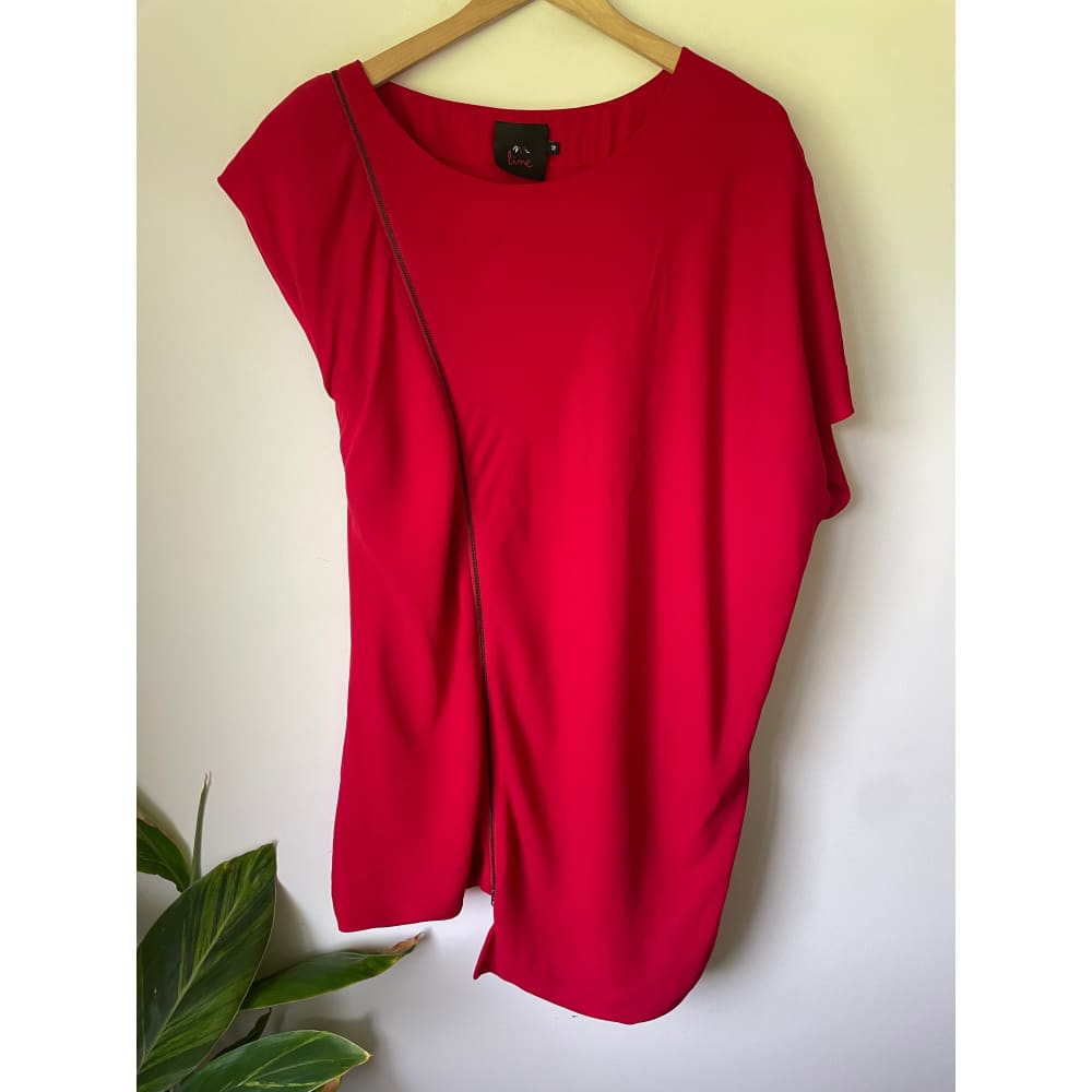 M lime assymetrical tunic - size 14 - tunics condition: used - top women’s apparel
