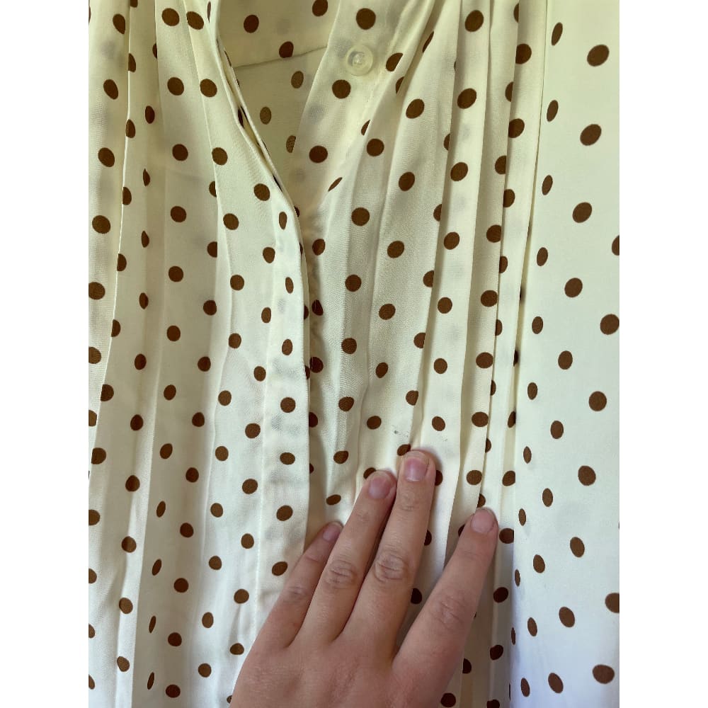 ATMOS & HERE Size 10 Polka Dots Long Sleeve Top