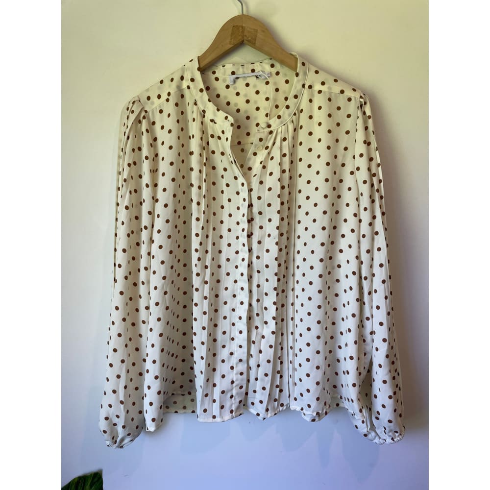 Atmos & here long sleeve polka dot top – size 10 – brand new cut label - blouses blouse - bnew label cut branded