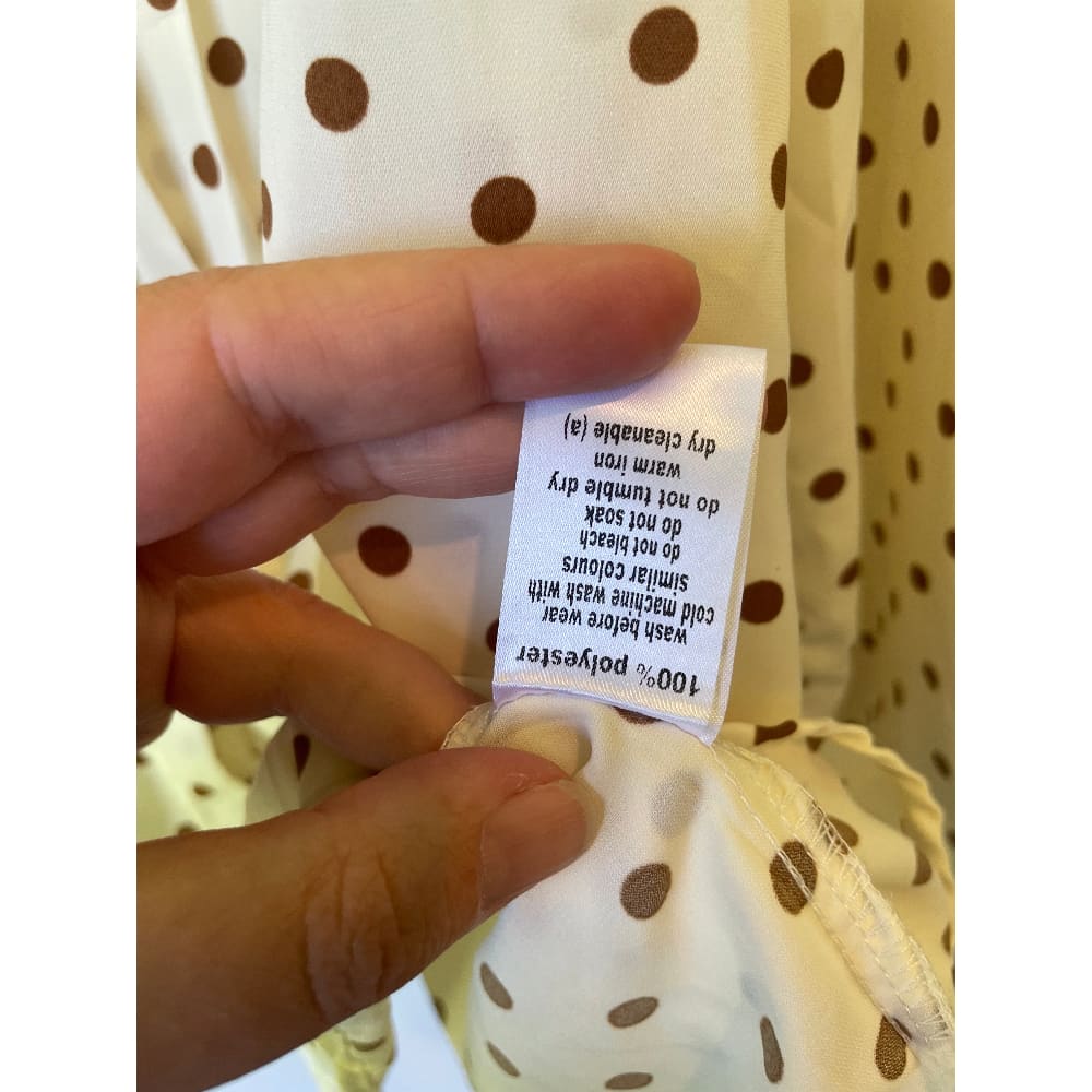 ATMOS & HERE Size 10 Polka Dots Long Sleeve Top