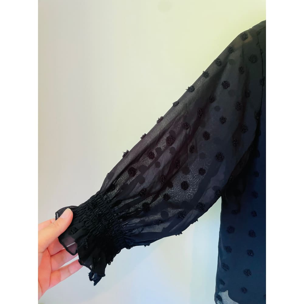 Atmos & here mesh polka dot top – size 10 – cut label - blouses blouse - bnew label cut branded clothing - clothing &