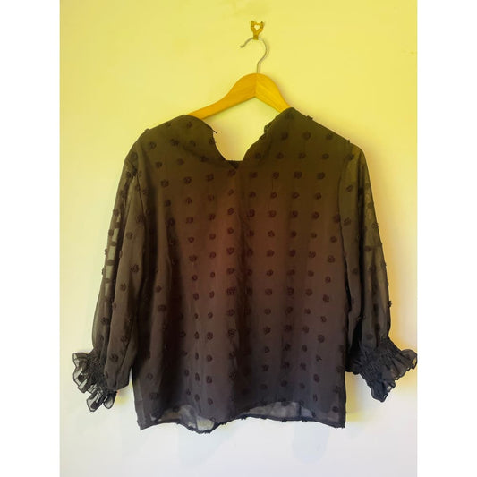 Atmos & here mesh polka dot top – size 10 – cut label - blouses blouse - bnew label cut branded clothing - clothing &
