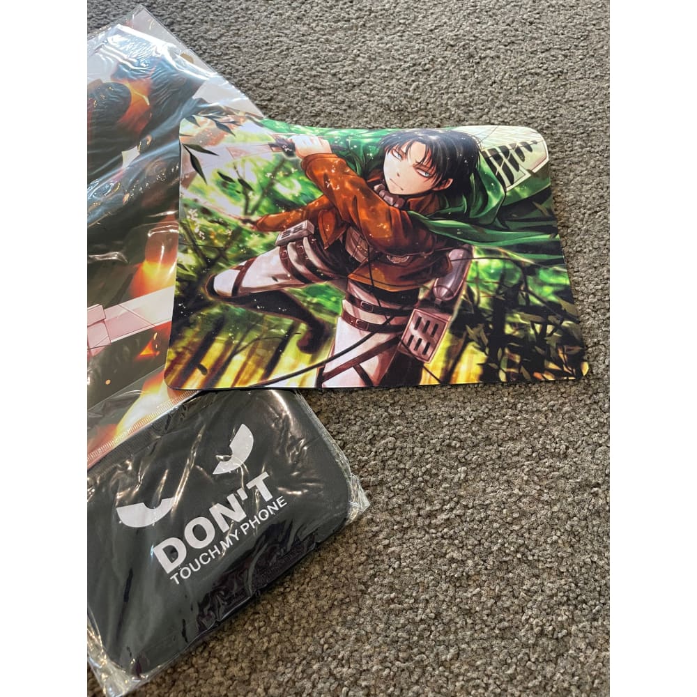 Attack on titan levi swag bag contents - collectibles anime - collectible anime