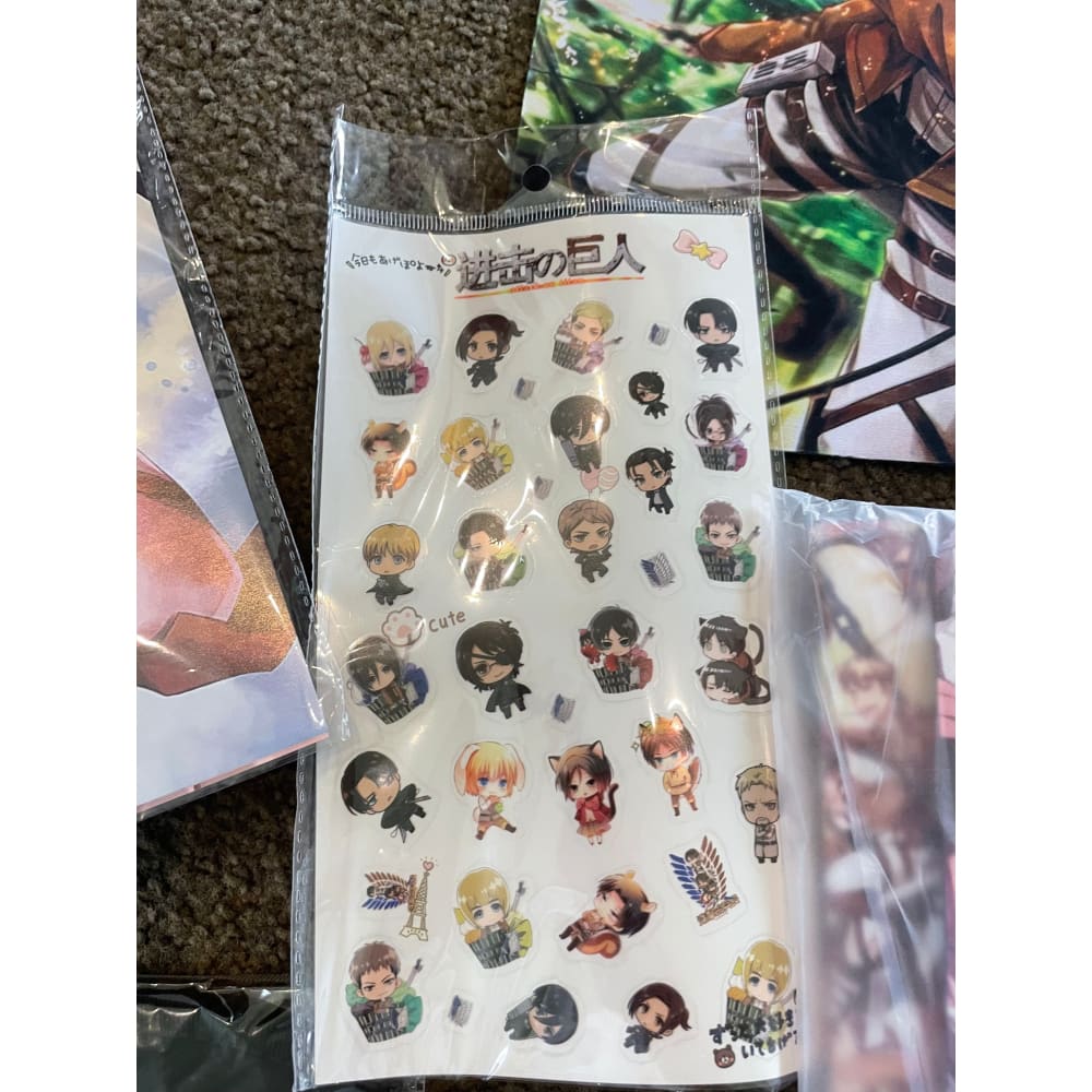 Attack on titan swag bag contents - collectibles anime - collectible anime