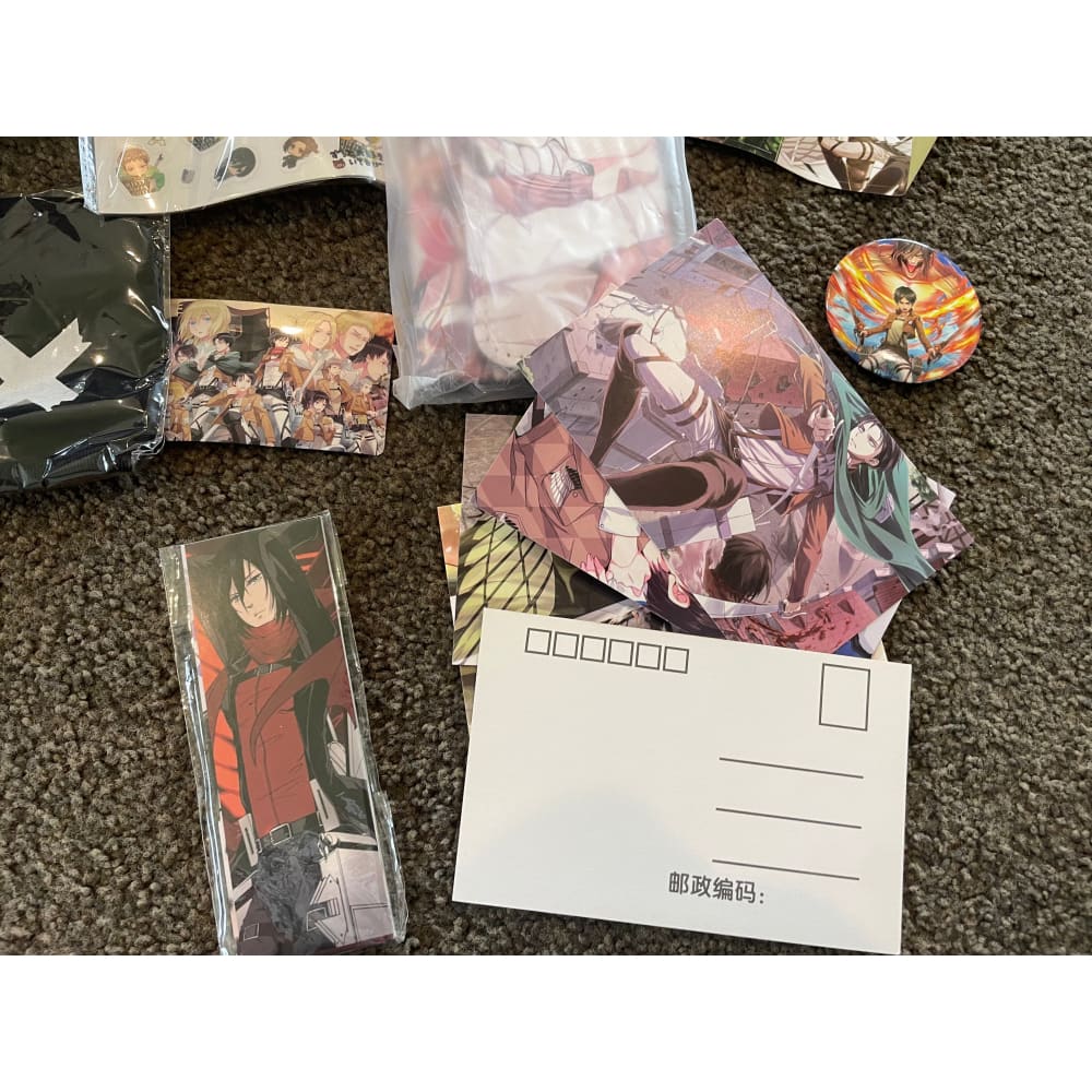 Attack on titan swag bag contents - collectibles anime - collectible anime