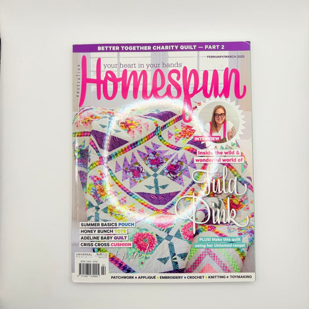 Australian homespun magazine – februarymarch 2025 issue - consumer magazines printed media