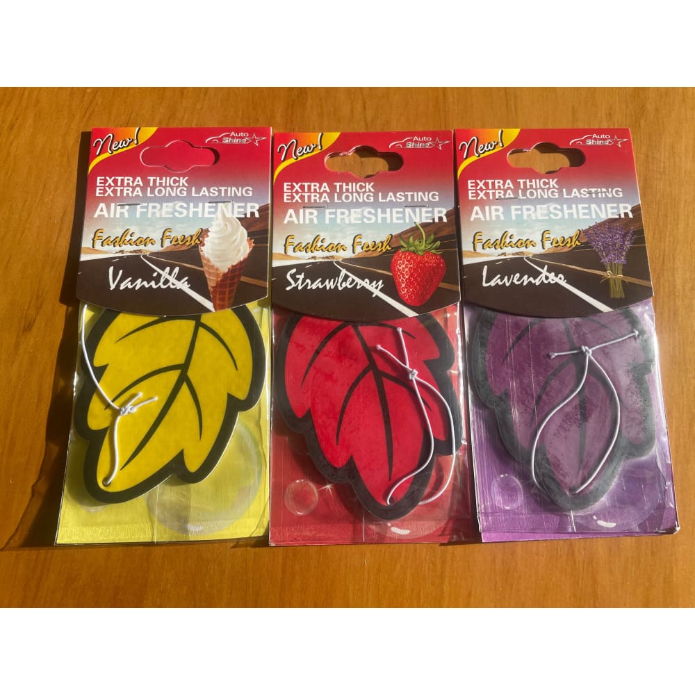 Set of 3 leaf air fresheners (vanilla strawberry lavender) - vehicle air fresheners car accessories & parts