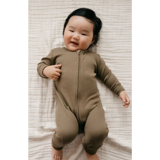 Jamiekay size 2yr organic cotton modal frankie onepiece oak - baby one-pieces baby clothing