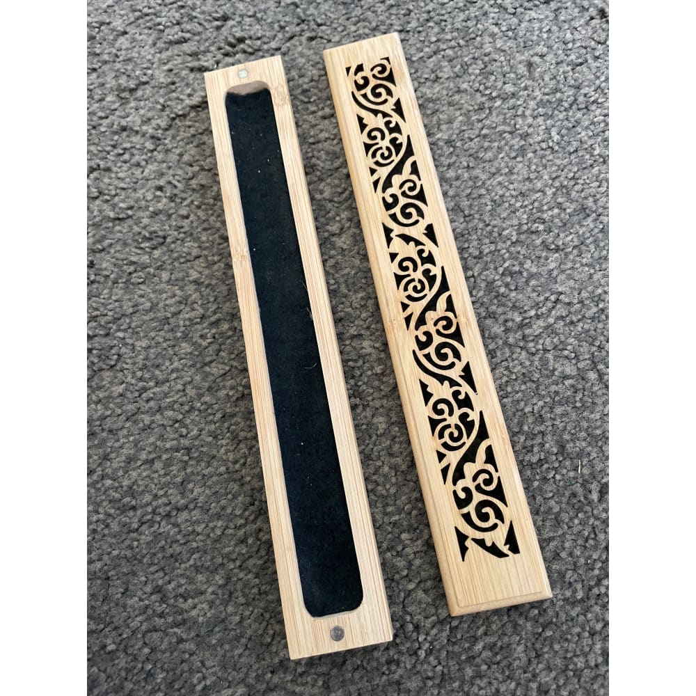 Wooden incense stick holder with carved floral design | bamboo burner – brand new - incense holders home&living