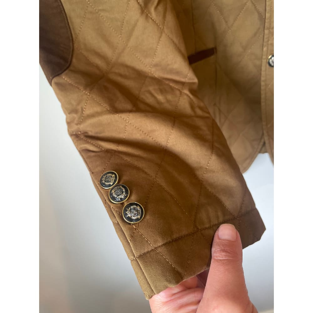 Barabas - brown quilted blazer - size m - rrp $300 + - coats & jackets blazer - clothing & fashion - coat - jacket