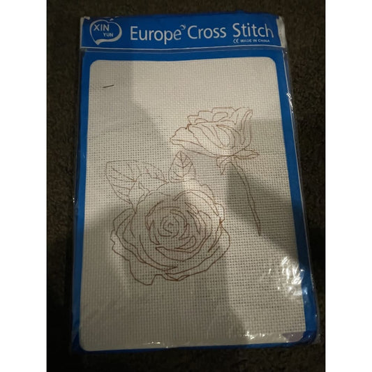 Full cross stitch kit - single roses - needlecraft kits crafts - cross-stitch crafts