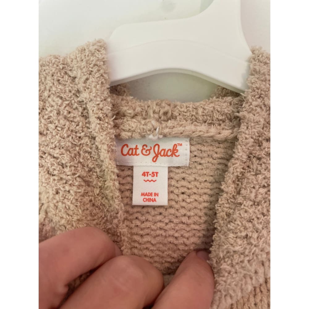 Cat & jack size 4t-5t beige textured knit sweater - sweaters clothing & fashion - sweater women’s apparel