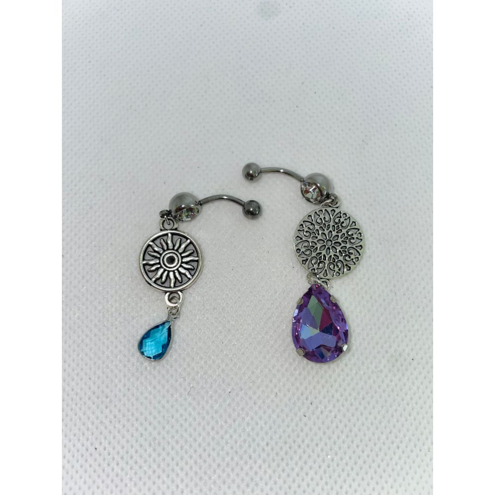 2x jewelled belly button piercings - body jewelry jewelry - piercings fashion accessories