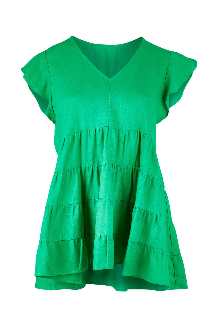 Betty basics leila linen top – green size 6 - blouses top women’s apparel