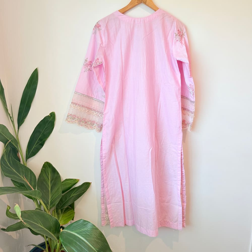 Bin saeed size 12 cutwork salwar suit - pink - traditional & ceremonial clothing top women’s apparel