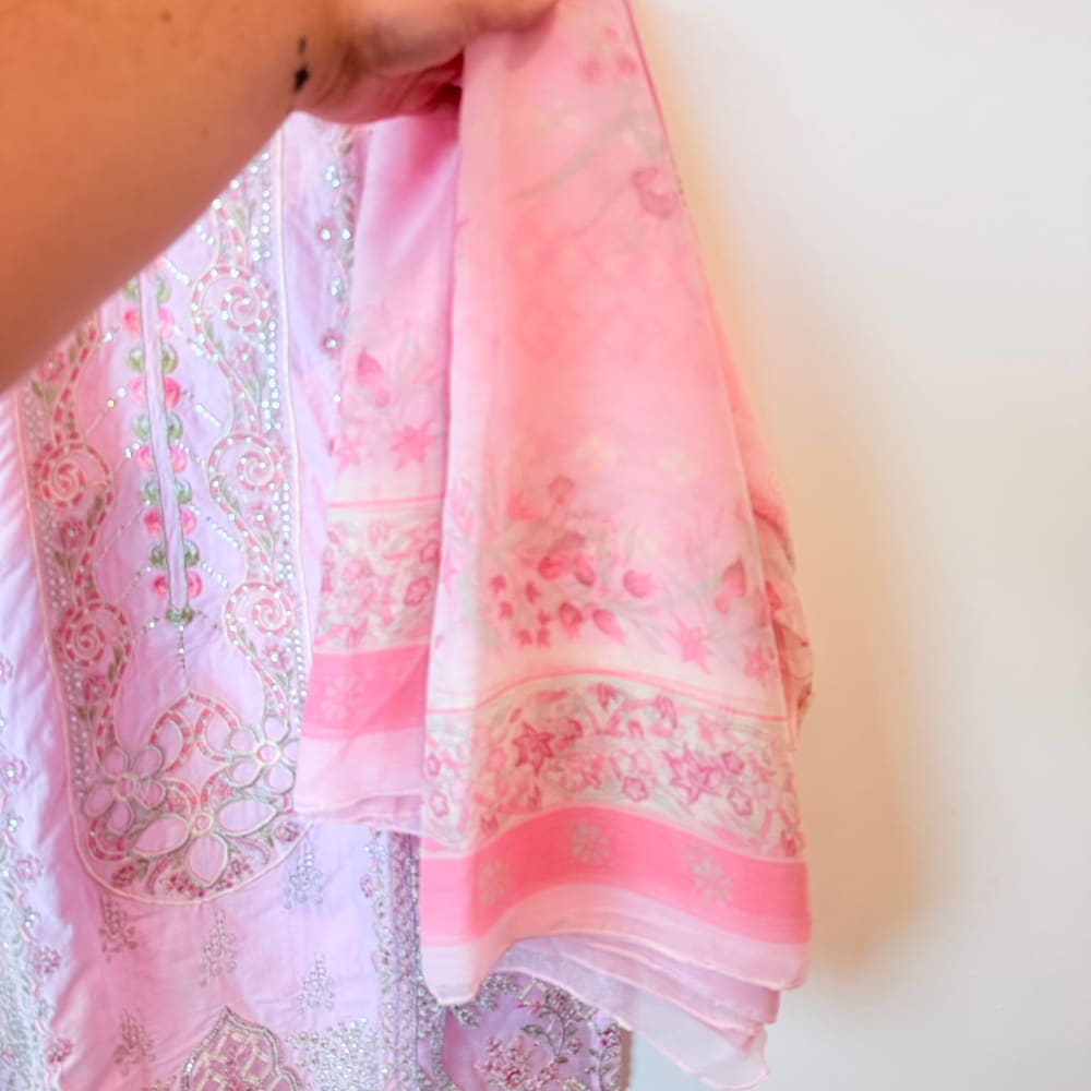 Bin saeed size 12 cutwork salwar suit - pink - traditional & ceremonial clothing top women’s apparel