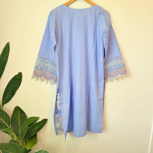 Bin saeed size 14 luxury cutwork salwar suit - blue - traditional & ceremonial clothing top women’s apparel