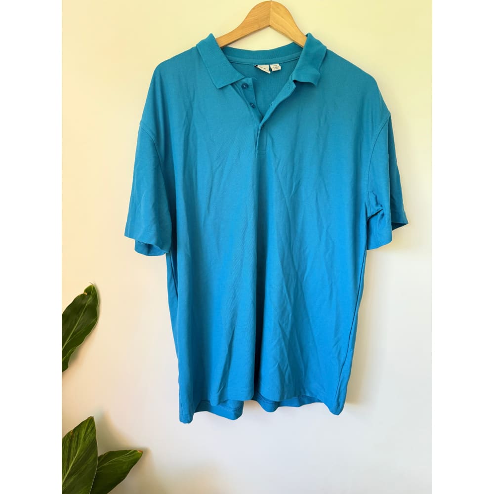 Biz collection size xl menās blue short sleeve polo shirt - polos tops menās apparel