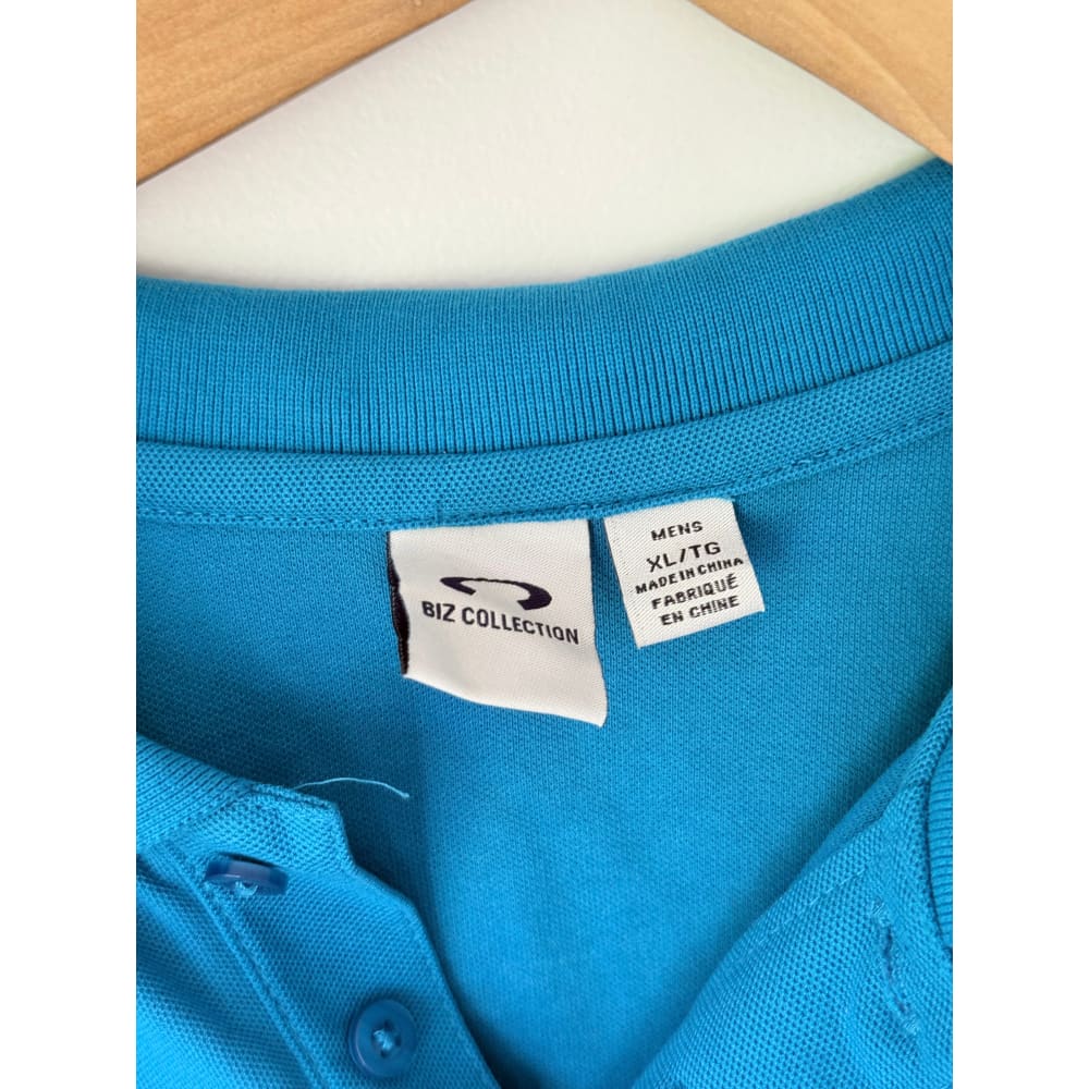 Biz collection size xl menās blue short sleeve polo shirt - polos tops menās apparel