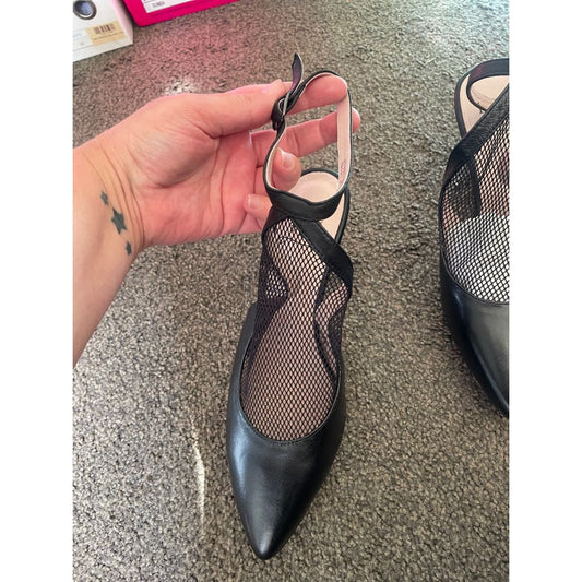 Katie ’n’ me - kizzy - black mesh pointed-toe heels - heels clothing & fashion - heels - shoes women’s shoes