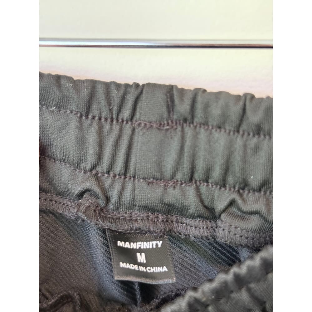 Manfinity size m black paris graphic shorts - shorts tops menās apparel