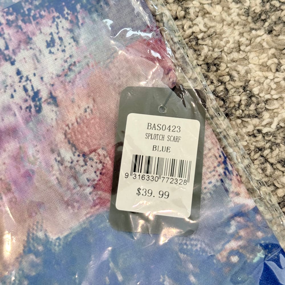 Black pepper splotch scarf blue - watercolor print lightweight scarf rrp $39.99 - scarves & shawls accessories women’s
