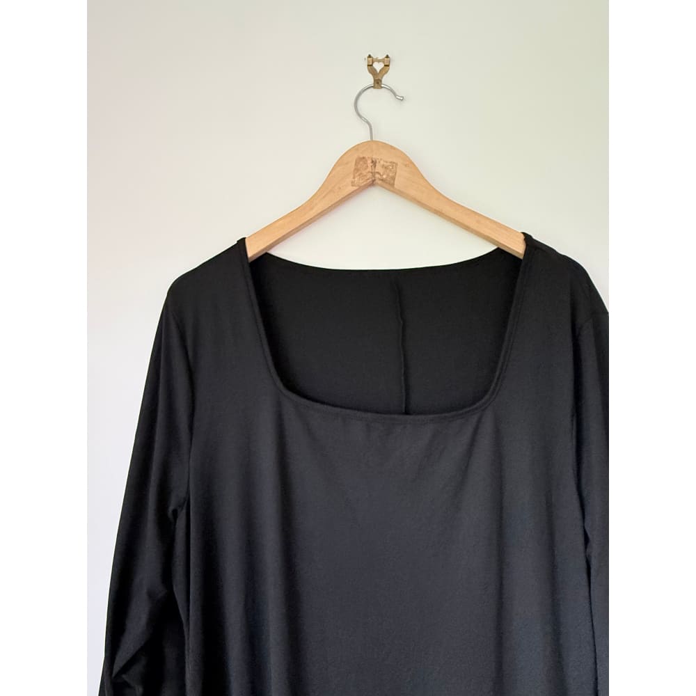 Shein curve size 3xl black square neck dress with ruffle hem - dresses bottom women’s apparel