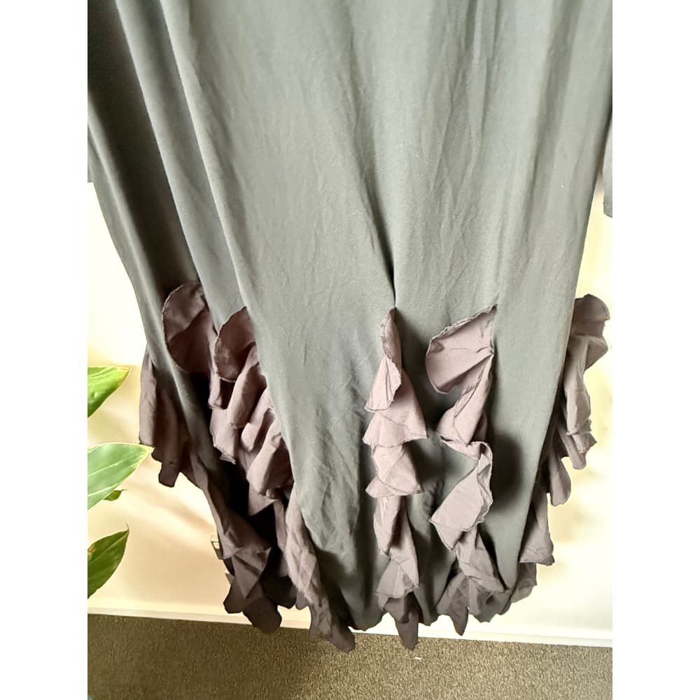 Shein curve size 3xl black square neck dress with ruffle hem - dresses bottom women’s apparel