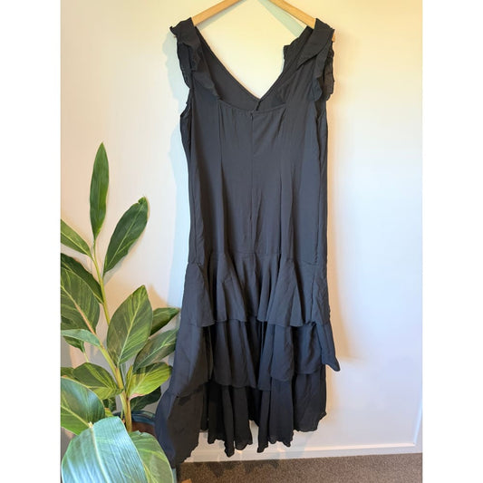Shein curve size xl ruffle detail little black dress - dresses top women’s apparel