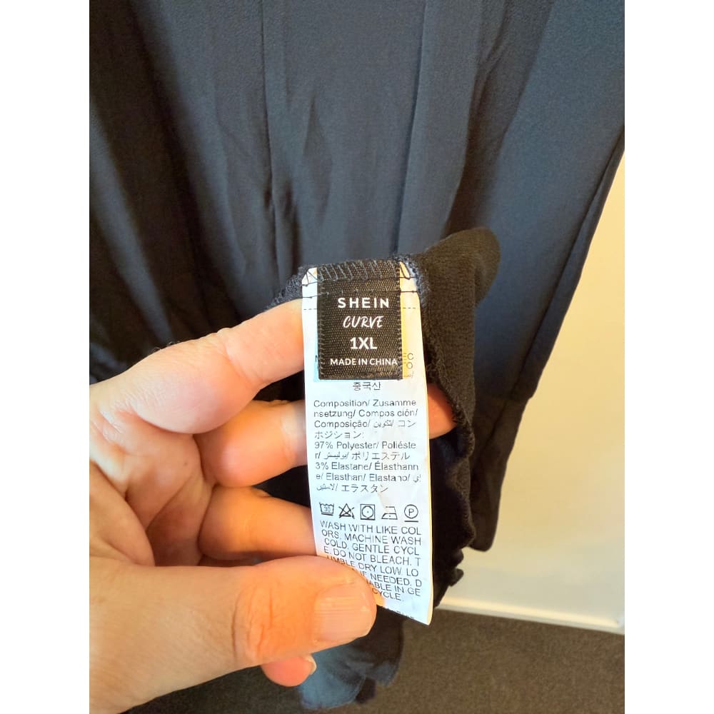 Shein curve size xl ruffle detail little black dress - dresses top women’s apparel