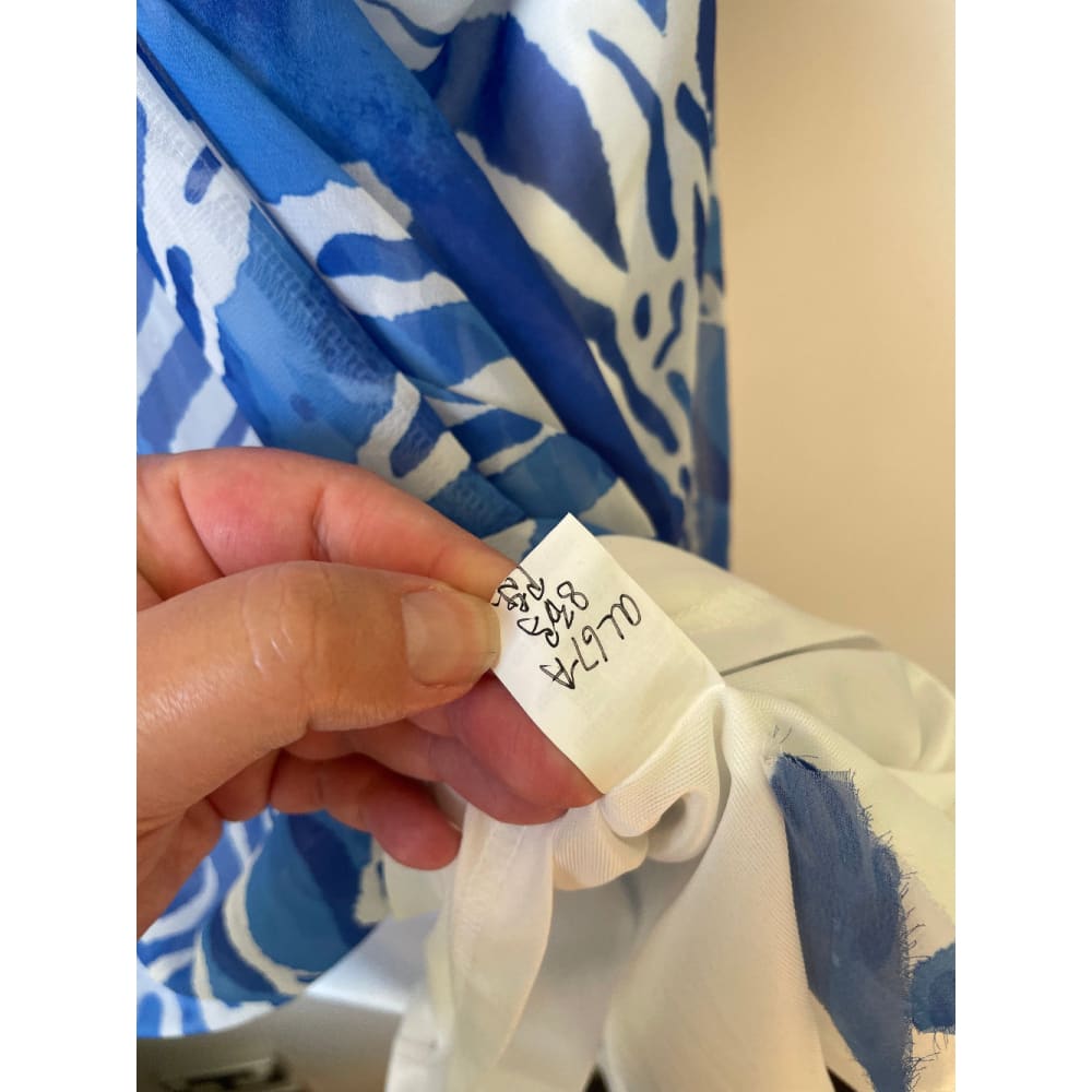 Blue & White Abstract Printed