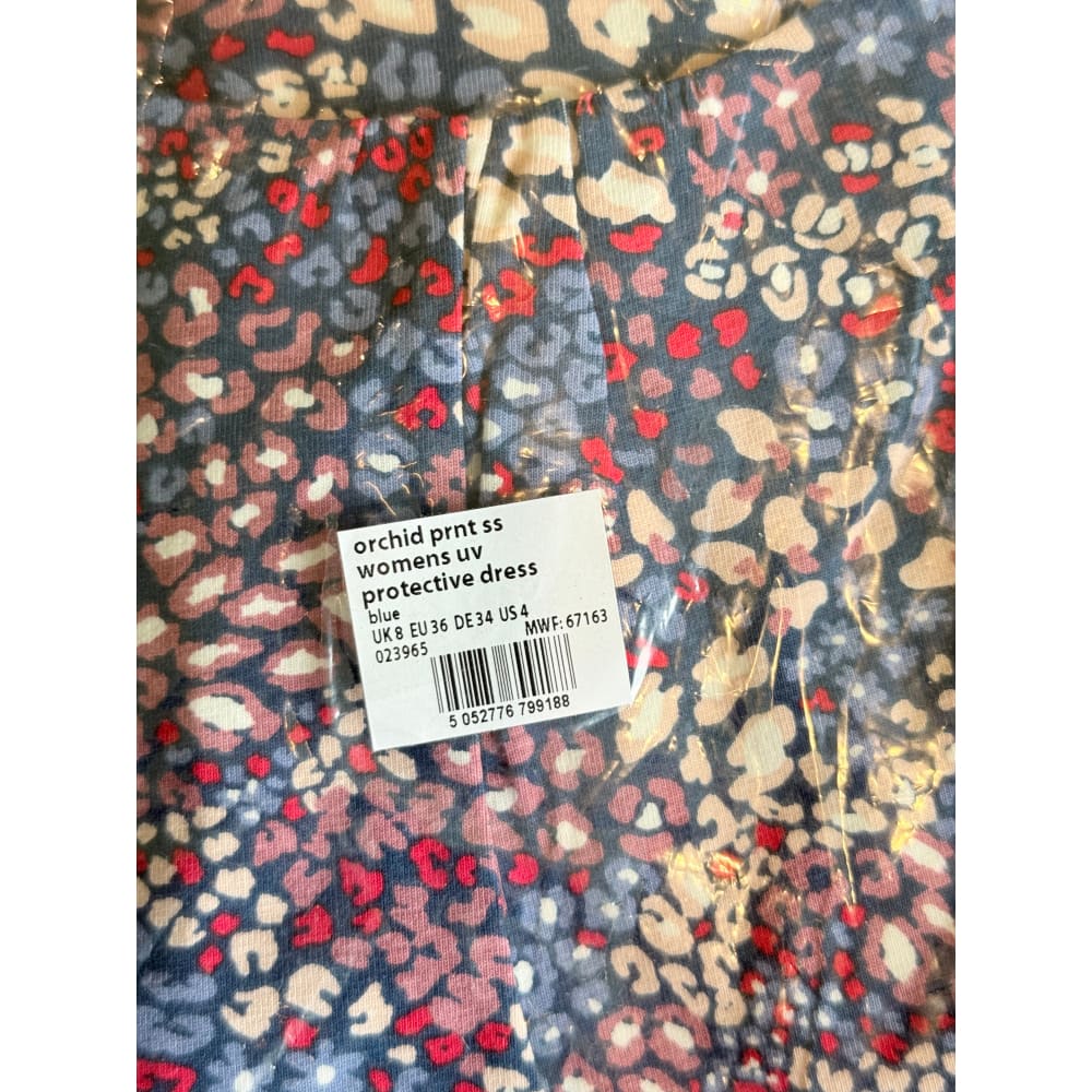 Mountain warehouse size 8 orchid print ss womens uv protective dress blue - dresses top women’s apparel