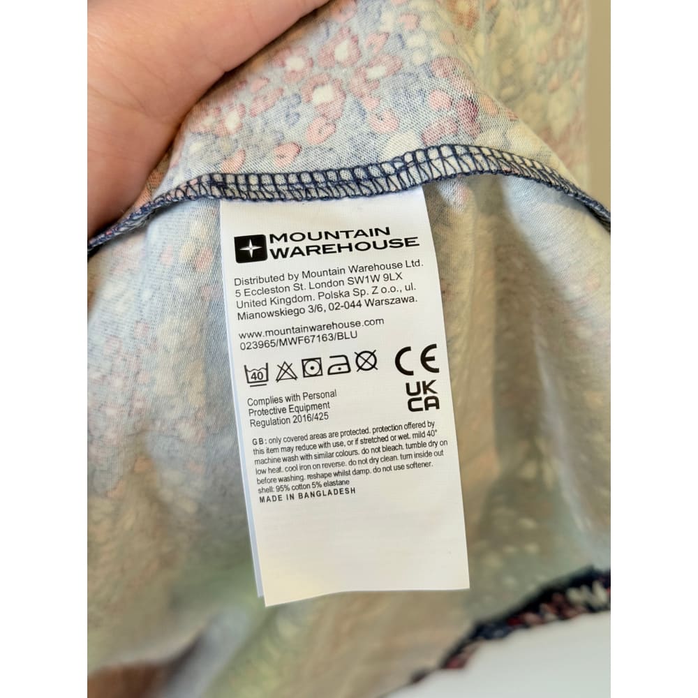 Mountain warehouse size 8 orchid print ss womens uv protective dress blue - dresses top women’s apparel