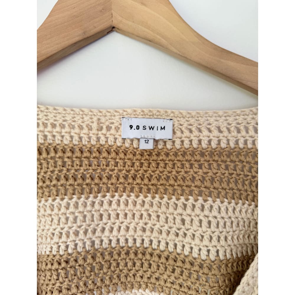 9.0 swim size 12 striped crochet boho beach dress - cover ups bottom - condition: used women’s apparel