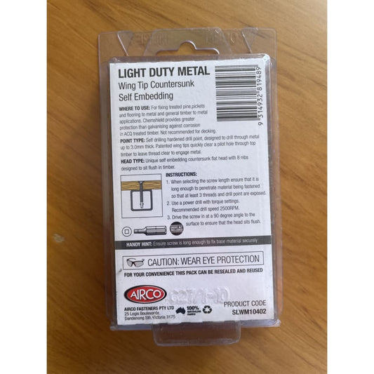 Otter light duty metal wing tipped countersunk self embedding 10g x 40mm - screws home & living - screw home&living