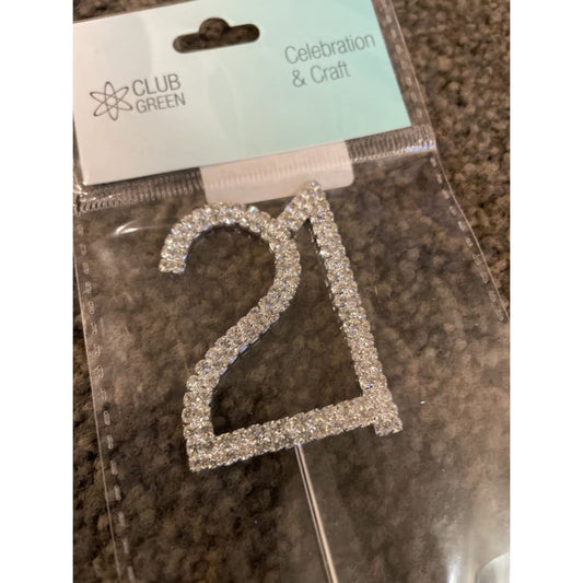 21 silver & diamanté cake topper - cake decorating supplies cake decorations - seasonal & holidays decorations seasonal