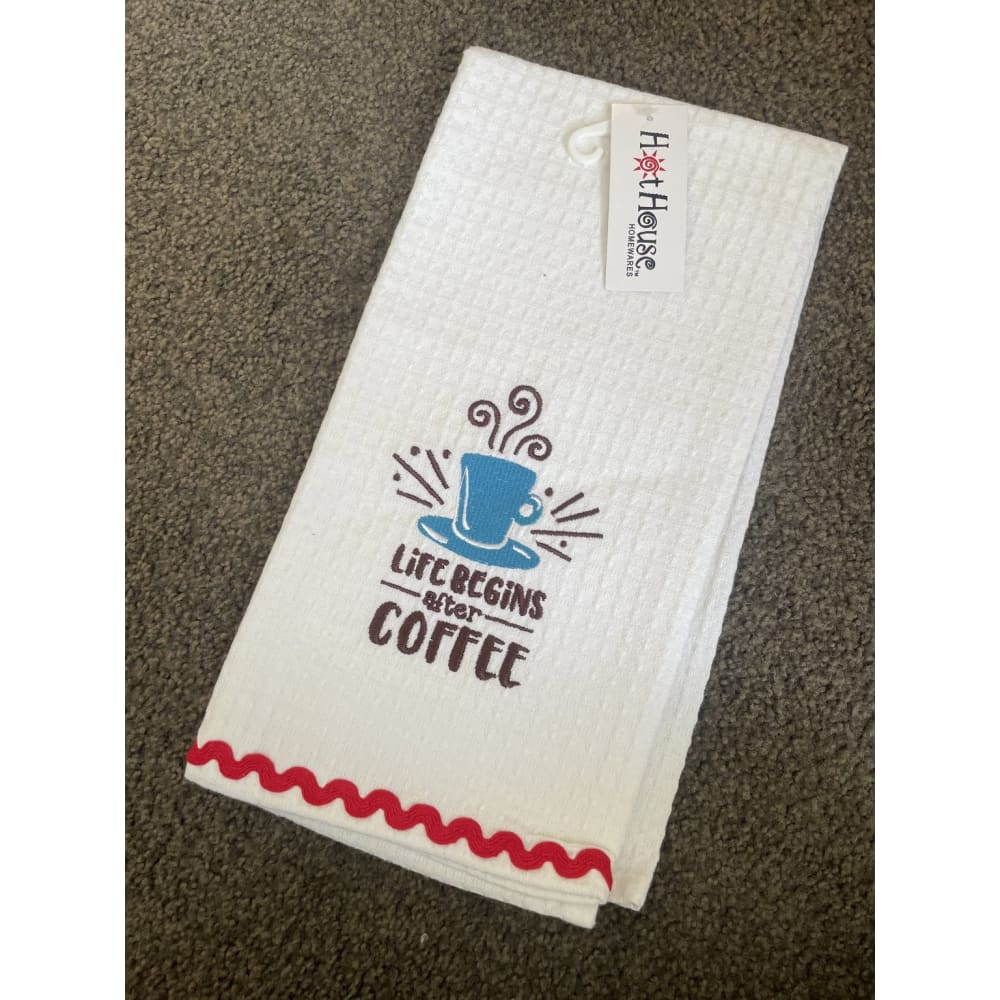 Hot house coffee time cotton tea towel 50x70cm - tableware home & living - kitchen & cooking - towel home&living