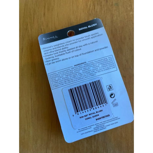 Rimmel royal blush cream blush - coral queen - blushes & bronzers makeup women’s beauty product