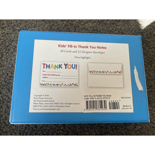 Box set of thank you notes (birthday gift thank you’s) - notepads stationery stationery