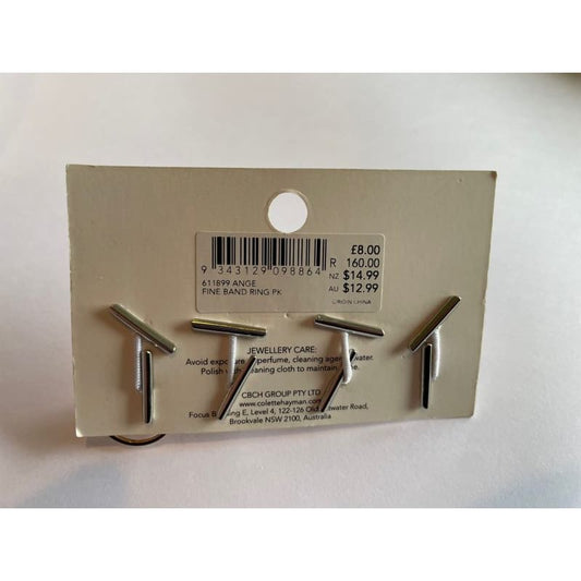 Colette hayman rings - size s/m - fine metal ring pack - rings jewelry - ring fashion accessories