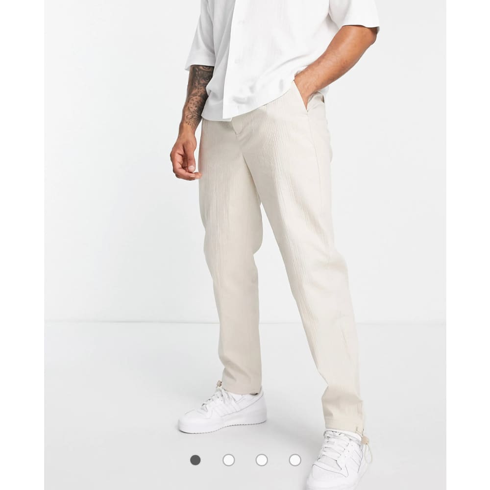 Topman w28 l30 straight lightly ribbed trousers in stone - pants clothing & fashion - top womenās apparel