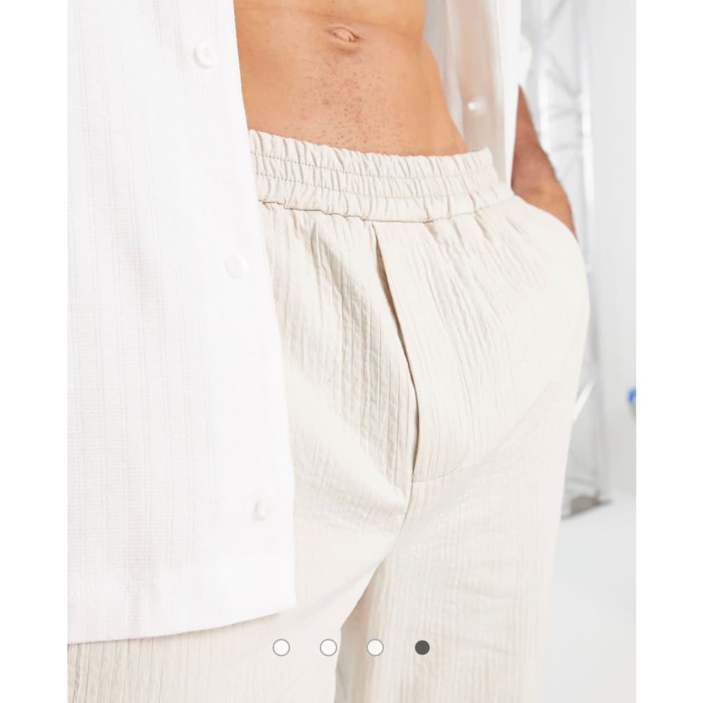 Topman w28 l30 straight lightly ribbed trousers in stone - pants clothing & fashion - top womenās apparel