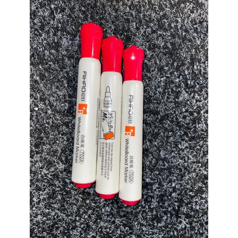 3x red whiteboard markers bullet tip - markers office supplies - stationery stationery